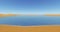 4k ocean & blue lake,desert sand dunes,vast sky.