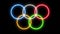 4k Olympic Games Background With Burning Rings