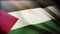 4k Palestine National flag wrinkles wind Palestinian seamless loop background.