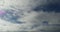 4k Panoramic of white altocumulus clouds smoke flying in cloudy sky timelapse.