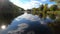 4k peaceful timelapse of reflection of trees in the pond in Moskovsky Victory Park, Saint Petersburg, Russia.