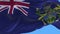 4k Pitcairn islands National flag wrinkles waving wind sky seamless background.