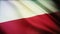 4k Poland National flag wrinkles loop seamless wind in Poles Polish background.