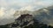 4k Potala Palace in the morning,mountains surrounded by clouds.