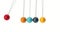 4k Resolution Video: Colorful Metal Newton`s Cradle Pendulum Balls Spheres Swinging Back and Forth Loop Animation