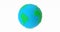 4k Resolution Video: Earth Globe Modeling from Plasticine Blue and Green Clay Seamless Looped Rotating on a white