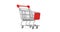 4k Resolution Video: Modern Chrome Trolley Shopping Cart Seamless Looped Rotating on a white