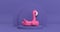 4k Resolution Video: Summer Swimming Pool Inflantable Rubber Pink Flamingo Toy Rotating over Violet Very Peri Cylinders Products S