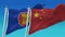 4k Seamless Association Southeast Asian Nations and China Flag sky,CHN ASEAN CN.