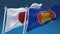 4k Seamless Association Southeast Asian Nations and Japan Flag sky,ASEAN JPN JP.