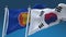 4k Seamless Association Southeast Asian Nations and South Korea Flag sky,ASEAN ROK KR.