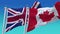 4k Seamless Britain England United Kingdom and canada Flags with blue sky background,JP,IND.