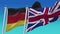 4k Seamless Britain England United Kingdom and Germany Flags with blue sky background,JP,IND.