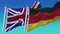 4k Seamless Britain England United Kingdom and Germany Flags with blue sky background,JP,IND.