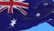 4k seamless Close up of Australia flag slow waving in wind.alpha channel.