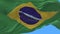 4k seamless Close up of Brazilian flag waving in wind.alpha channel included.