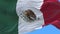 4k seamless Close up of mexico flag slow waving in wind.alpha channel included.