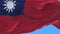 4k seamless Close up of Taiwan flag slow waving in wind.alpha channel included.