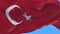 4k seamless Close up of Turkey flag slow waving in wind.alpha channel included.