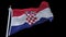 4k seamless Croatia flag waving in wind.alpha channel included.