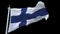 4k seamless Finland flag waving in wind.alpha channel included.