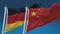 4k Seamless Germany and China Flags with blue sky background,GER DE CHN CN.