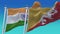 4k Seamless India and Bhutan Flags with blue sky background,JP,IND.