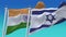 4k Seamless India and Israel Flags with blue sky background,JP,IND.