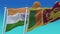 4k Seamless India and Sri Lanka Flags with blue sky background,JP,IND.