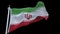 4k seamless iran Flag waving in wind.alpha channel included.