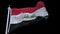 4k seamless Iraq flag waving in wind.alpha channel included.