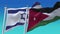 4k Seamless Israel and Jordan Flags with blue sky background.