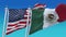 4k Seamless United States of America and Mexico Flags background,USA MEX.