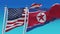 4k Seamless United States of America & North Korea Flag background,USA US PRK.