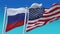 4k Seamless United States of America and Russia Flags background,USA RUS.
