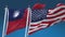 4k Seamless United States of America and Taiwan Flags background,USA TWN.