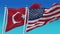 4k Seamless United States of America and Turkey Flags background,USA US TUR TR.