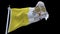 4k seamless Vatican City Holy See flag waving in wind.alpha channel included.