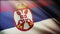 4k Serbia National flag wrinkles wind in Serbian seamless loop background.