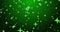 4K shining falling star with shining particles. A green shining star on a green background