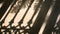 4K. silhouette shadow of fence and palm leaves motion by natural wind on cement floor.