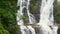 4k slow motion video of flowing waterfall cascade in mountain of Sri Lanka