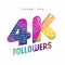 4k social media follower number thank you template