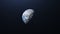 4K. space view of the Earth revolves around with zoom out motion. ultra realistic 3D animation.