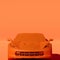 4K Square front view a orange metalic supercar with Orange pastel color background isolated, JDM japan car or Japanese Domestic Ma