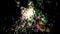 4k Stars particle firework background,fire energy,gunpowder bubble explosion.