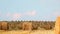 4K Summer Hay Rolls Straw Field Landscape. Haystack, Hay Rolls. time lapse, time-lapse, timelapse, weather, white.
