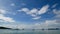 4K summer time lapse. landscape of the sea bay with many yachts boat parked in sunny day with blue sky cloudy at Ao Yon beach,