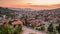 4K sunset Time lapse View of Sarajevo city from the Yellow Fortress, BIH