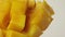 4K Sweet thai mango rotation of rip mango slice cubes cut